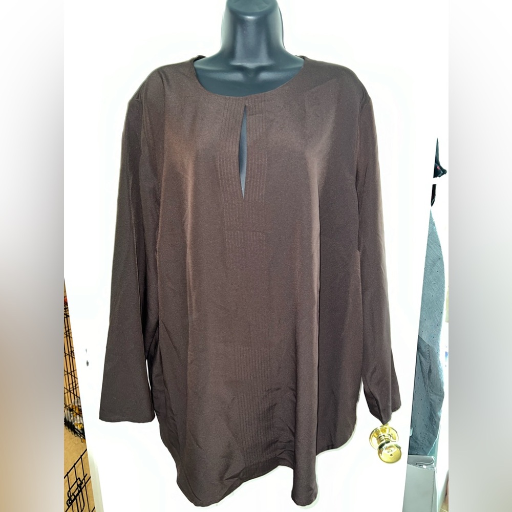 Ralph Lauren Women’s Plus Chocolate Brown Shirt Sz 2X